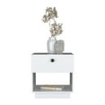 thumbnail image 6 of LiviNest Single Drawer Nightstand 19"H with Open Storage Shelf, White - Compact Bedside Table for Small Bedrooms, Bedroom Furniture, 6 of 6