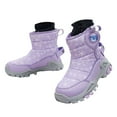 thumbnail image 4 of Ramiter Boys Girls Snow Boots Outdoor Slip Resistant Insulated Waterproof Winter Snow Boots Purple,4.5, 4 of 6