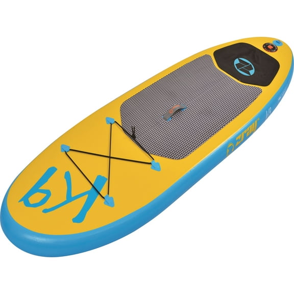 Pool Central 8' Inflatable Blue and Yellow Z-Ray SUP K9 Teen Paddle Board