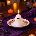 thumbnail image 5 of Halloween Ghost Candle Figurine Decor, Cute Spooky Wax Centerpiece Ornament Stable Base, Tabletop Party Home Display for Halloween Haunted House Decoration, 5 of 7