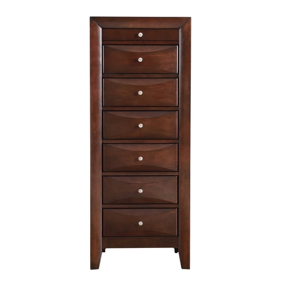 Contemporary Home Living 7-Drawer Wooden Lingerie Chest - 58" - Dark Brown