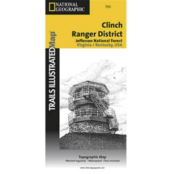 National Geographic TI00000793 Carte de la Région de Clinch Ranger - Virginie