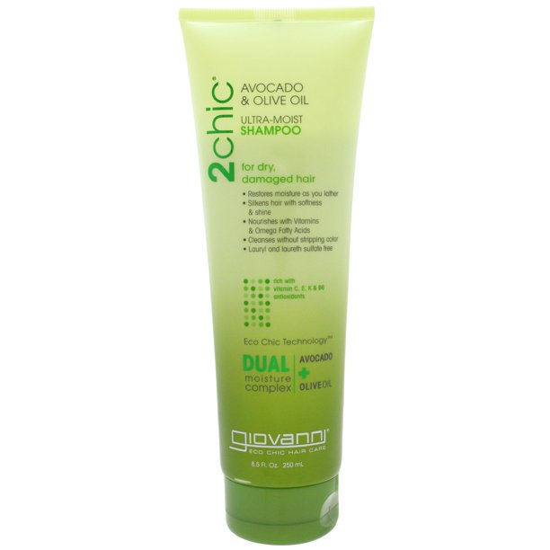 Giovanni 2chic Ultra Moist Shampoo for Dry, Damaged Hair, Avocado and