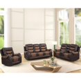 thumbnail image 4 of Pemberly Row Leather Modern Living Room Manual Reclining Sofa Set in Brown, 4 of 8