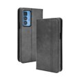 thumbnail image 1 of Compatible with Motorola Moto Edge 20 Pro Case Magnetic Closure Vintage Pattern PU Leather Wallet Cover with Card Slots-Black, 1 of 5