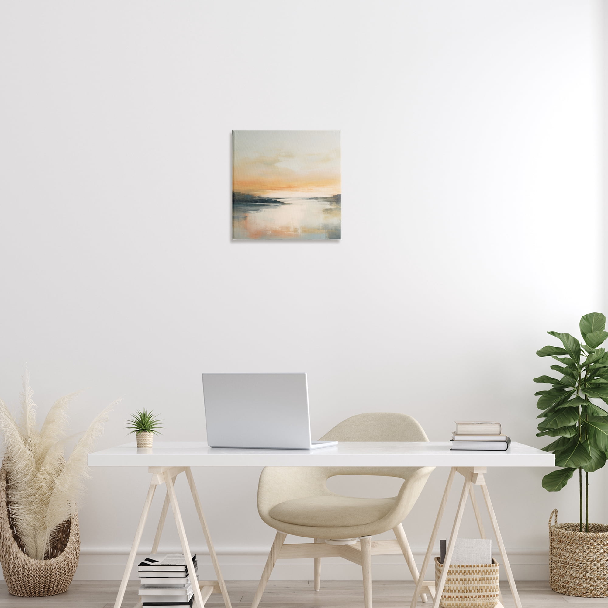 Stupell Industries Clear Sunset on Lake Landscape & Nature Painting Wrapped Canvas Art Print Wall Art, 17 x 17
