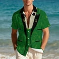 thumbnail image 4 of Qzwdhjm Mens St Patrick's Day Tuxedo T-Shirt Shamrock Button Down Shirt Irish Printed Lapel Collar Tops Hawaiian Short Sleeves Shirts, 4 of 9