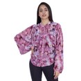 thumbnail image 1 of Moomaya Chemise Boutonnée Imprimée pour Femmes Col Mandarin Manches Longues Haut d'Été, 1 of 7