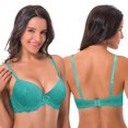 thumbnail image 5 of Curve Muse Women’s Plus Size Lightly Padded Underwire Balconette Bra -2PK-Lavender,Blue Turquoise-34DD, 5 of 7
