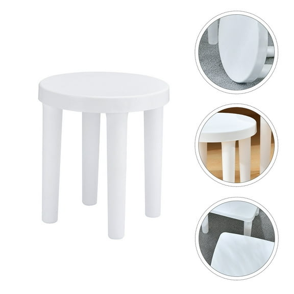 UPOUART 1Pcs Round Plastic Footstool Non-slip Stool for Living Room and Bathroom Use