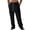 Black, variant on Men’s Relaxed Fit Cargo Pants with Elastic Waistband and Drawstring Adjustable Straight Leg Trousers for Everyday Wear Navy M