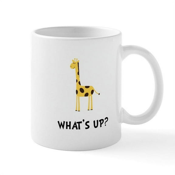 CafePress - Giraffe Whats Up Mugs - 11 oz Ceramic Mug - Novelty Coffee Tea Cup