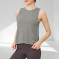 thumbnail image 2 of ZQUUVOU Tank Top For Women Summer Round Neck Sleeveless Solid Color Camisoles Tops (Gray,S), 2 of 3