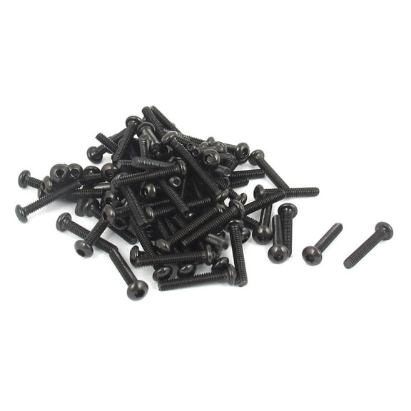 Unique Bargains M2x12mm Thread 10.9 Alloy Steel Button Head Hex Socket Cap Screw Bolt 100pcs