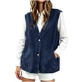 thumbnail image 2 of IUYRTFE Women's Relaxed Fit Denim Vest with Pockets – Button-Front V-Neck Sleeveless Casual Jacket for Spring Fall and Daily Layering, 2 of 8
