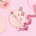thumbnail image 2 of Efavormart 24 Pack 7" Plastic Fork Gold Plastic Silverware With Blush Handle, 2 of 11