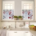 thumbnail image 4 of Merry Christmas Red Truck Curtain Valances Set Vintage Green Plaid Gift Snowflake Kitchen Curtains 36&nbsp;inch Length Rod Pocket Valance and Tiers 3 Piece Set Small Bedroom Bathroom Laundry Decor, 4 of 7