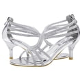 thumbnail image 7 of SheSole Womens Low Heel Dance Wedding Sandals Dress Shoes Silver US Size 8.5, 7 of 7