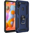 thumbnail image 2 of Samsung A11 Case,Galaxy A11 Case,  Grade Heavy Duty  Protection Phone Case Cover with HD Screen Protector  Ring Kickstand for Samsung Galaxy A11 (Navy  Case), 2 of 10