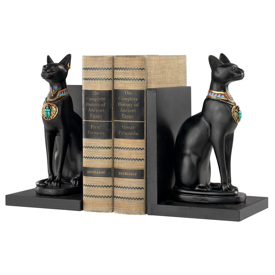 Design Toscano Bastet Cat Goddess of Ancient Egypt Sculptural Bookends