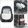 thumbnail image 4 of Black and White Checkered Pattern 17" School Backpacks for Teens,Waterproof Oxford Fabric,S-Shape Padded Straps for School,Travel,Hiking,Camping, 4 of 6