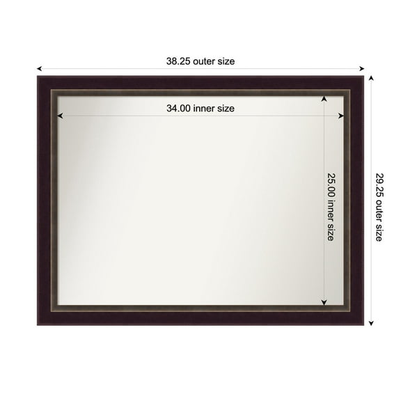 Amanti Art Custom Wall and Bathroom Mirror (29.25 x 38.25 in.), Signore Bronze Frame