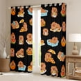 thumbnail image 2 of Erosebridal Capybara Lover Kids Curtains Pack of 2 (42x84 Each), Cartoon Animals Curtains Blackout, Black, 2 of 6