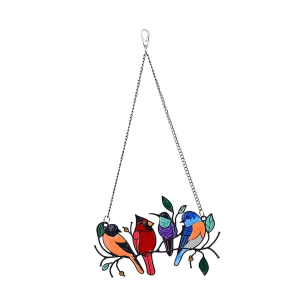 Colgante para ventanas, Serie de pájaros de Metal, adornos artísticos, colgador de ventana, decoración colgante de ventana de pájaros versátil para , Estilo A