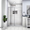 thumbnail image 6 of 60" W x 72"H Shower Doors, Single Sliding Shower Doors Tempered Glass Bypass Shower Enclosure with Handle and Towel Bar, Clear Glass Bathroom Doors in Brushed Nickel Finish, 6 of 6