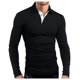 thumbnail image 3 of Nuevas camisetas de algodón de gran oferta para hombre, camisetas de manga larga de color liso con cuello vuelto, 3 of 5