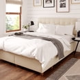 thumbnail image 2 of ClickDecor Edmond Storage Bed wAdjustable Height Headboard Queen Size Beige, 2 of 12
