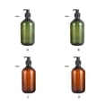 thumbnail image 3 of Qarigey Botella vacía de loción para viajes, dispensador de Gel de ducha para experiencia, botella con bomba de ducha Cuentagotas de vidrio y botellas Verde translúcido 300ml, 3 of 6