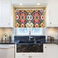 thumbnail image 5 of Yayeee Kitchen Curtains Tier Pair Light Filtering 27"x24" Rod Pocket Short Cafe Window Panel, Colorful Floral Pattern, 5 of 7