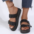 thumbnail image 5 of 2024 nuevas zapatillas de mujer, zapatos de cuero de verano, plataforma, punta abierta, hebilla, zapatillas de plataforma para mujer, negras, blancas, zapatillas para mujer, 5 of 5