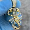 thumbnail image 2 of 14K Gold Plated over Solid 925 Sterling Silver Scorpion Alacran Iced CZ Hip Hop Pendant, 2 of 8