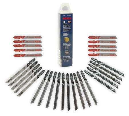 BOSCH T30C Jigsaw Blade Set,1-1/2 In. L,T-Shank