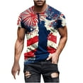 thumbnail image 2 of Njoeus Mens T-Shirts White Blouse Men'S T-Shirt American Flag Patriotic T Shirts Mens Graphic Shirts Short Sleeve 4Th Of July Tee Shirt Men Shirts Casual On Clearance, 2 of 5