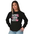 thumbnail image 3 of Religious Christian Faith Hope Love Women's Long Sleeve T Shirt Brisco Brands M, 3 of 5