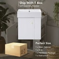thumbnail image 4 of EUROCO 21.6" Bathroom Vanity with Sink Floating Bathroom Vanity Cabinet with Ceramic Basin, Perfect for Small Bathrooms, Right side storage, White, 4 of 8