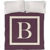 IDG Classic Block Monogram Duvet Cover, Eggplant