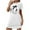 White, variant on Tnhcen Plus Size Women's Halloween Cartoon Print Sleepwear Short Sleeve Round Neck Short Dress Soft Polyester Spandex S-2XL for Party/Home Lounging