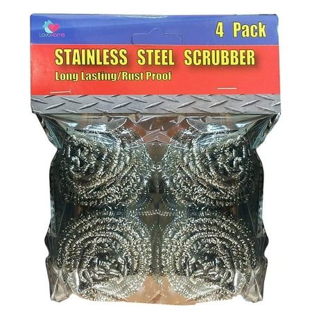 - Stainless Steel Grill Pan Cast Iron Scrubber Sponges 4 Pack