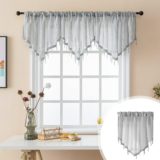 Curtains Short Curtains Solid Color Curtains Triangular Curtains Household Curtains Small Curtains Through Rod Curtains