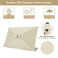 thumbnail image 4 of Yescom 10x6.5FT Rectangle Outdoor Solar LED Patio Umbrella with Crank Tilt for Table Market Yard Deck Pool Party Beige, 4 of 10