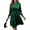 Dark Green, variant on Women's Glitter Mock Neck Long Sleeve Mini Dress 95% Polyester 5% Elastane Sparkly Evening Shimmer Illusion Glow Detail
