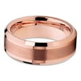 thumbnail image 2 of Tungsten Wedding Band 18K Rose Gold Tungsten Ring 8mm Tungsten Band Brushed Tungsten Men Women Comfort Fit, 2 of 3