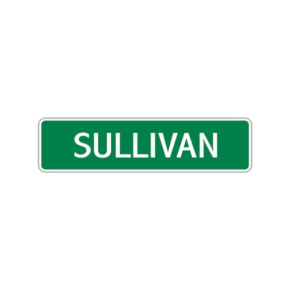 Sullivan Boys Children Name Indoor Outdoor Letter Printed Label Wall Plaque Decoration Aluminum Metal Sign 4"x18"