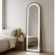 thumbnail image 3 of Espejo De Piso Cuerpo Completo De Pared Arqueado con Luz Led de 3 Tonos Decorativo con Soporte y Marco para Dormitorio Sala Comedor o Cuarto de 143cm, 3 of 7