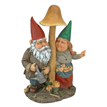 Design Toscano Mushroom Hunters Garden Gnome Statue
