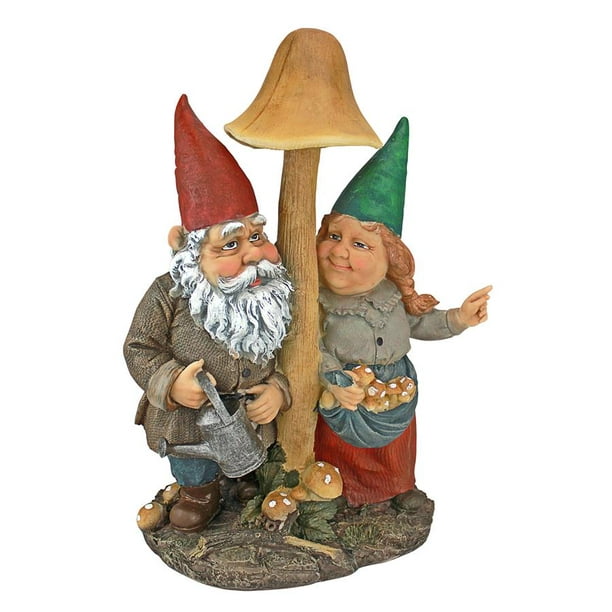 Design Toscano Mushroom Hunters Garden Gnome Statue Walmart Com